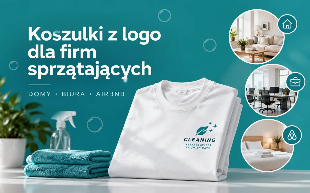 Koszulki z logo dla firm sprzątających